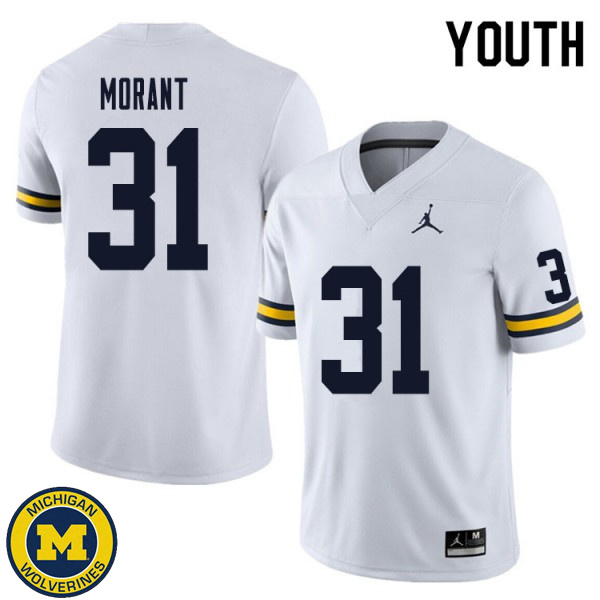 Youth Michigan Wolverines #31 Jordan Morant White Fashion Jersey